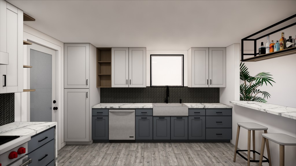 Rendering of new kitchen space